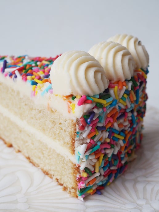 Rainbow Birthday Celebration Cake with Vanilla Buttercream Frosting