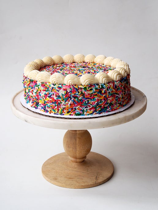 Rainbow Birthday Celebration Cake with Vanilla Buttercream Frosting