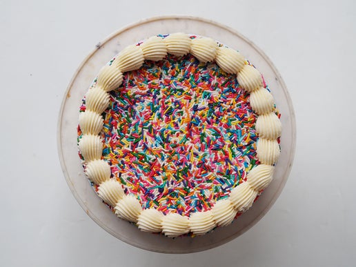 Rainbow Birthday Celebration Cake with Vanilla Buttercream Frosting